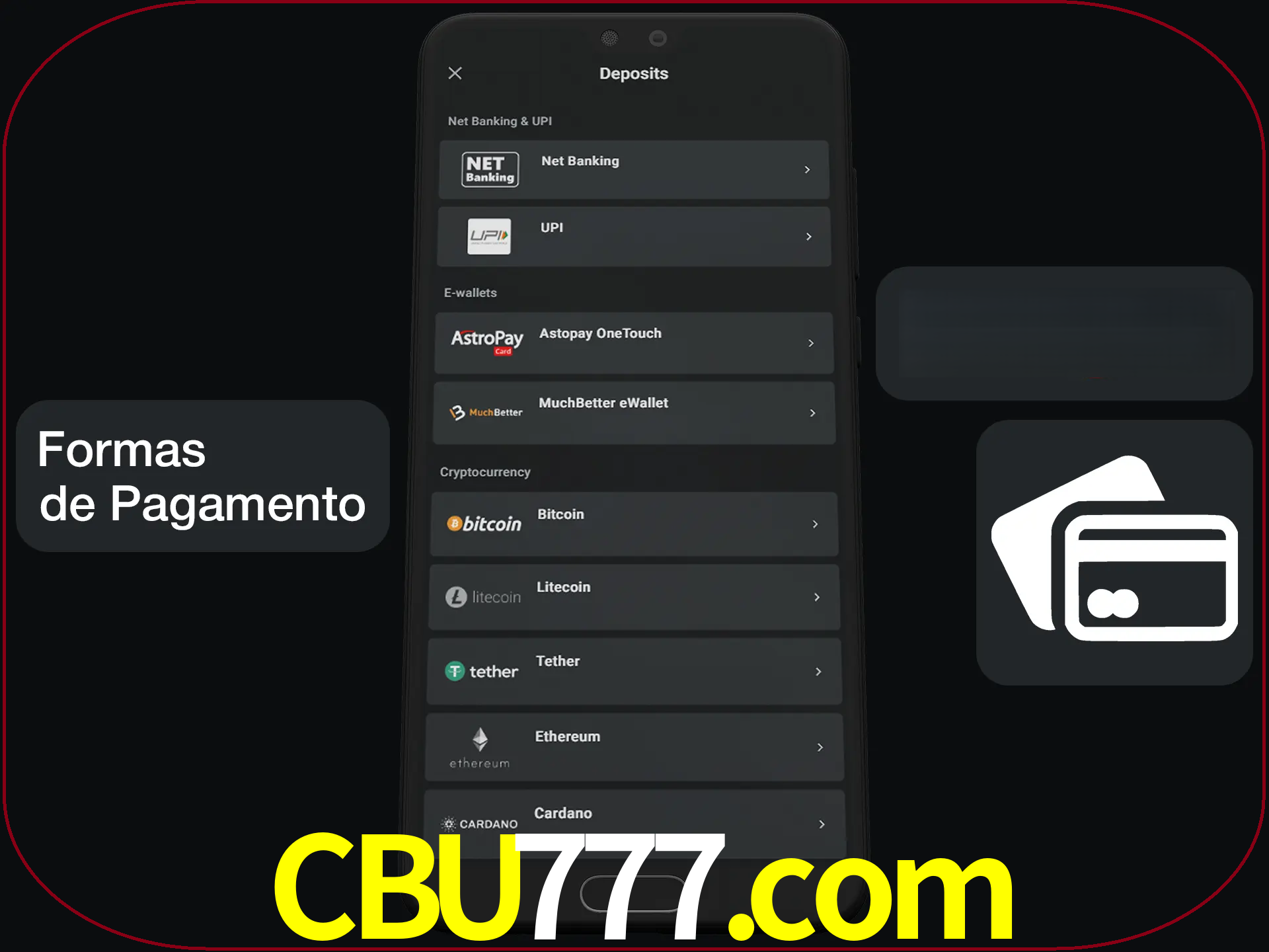 Escolha a forma de pagamento de sua preferência.