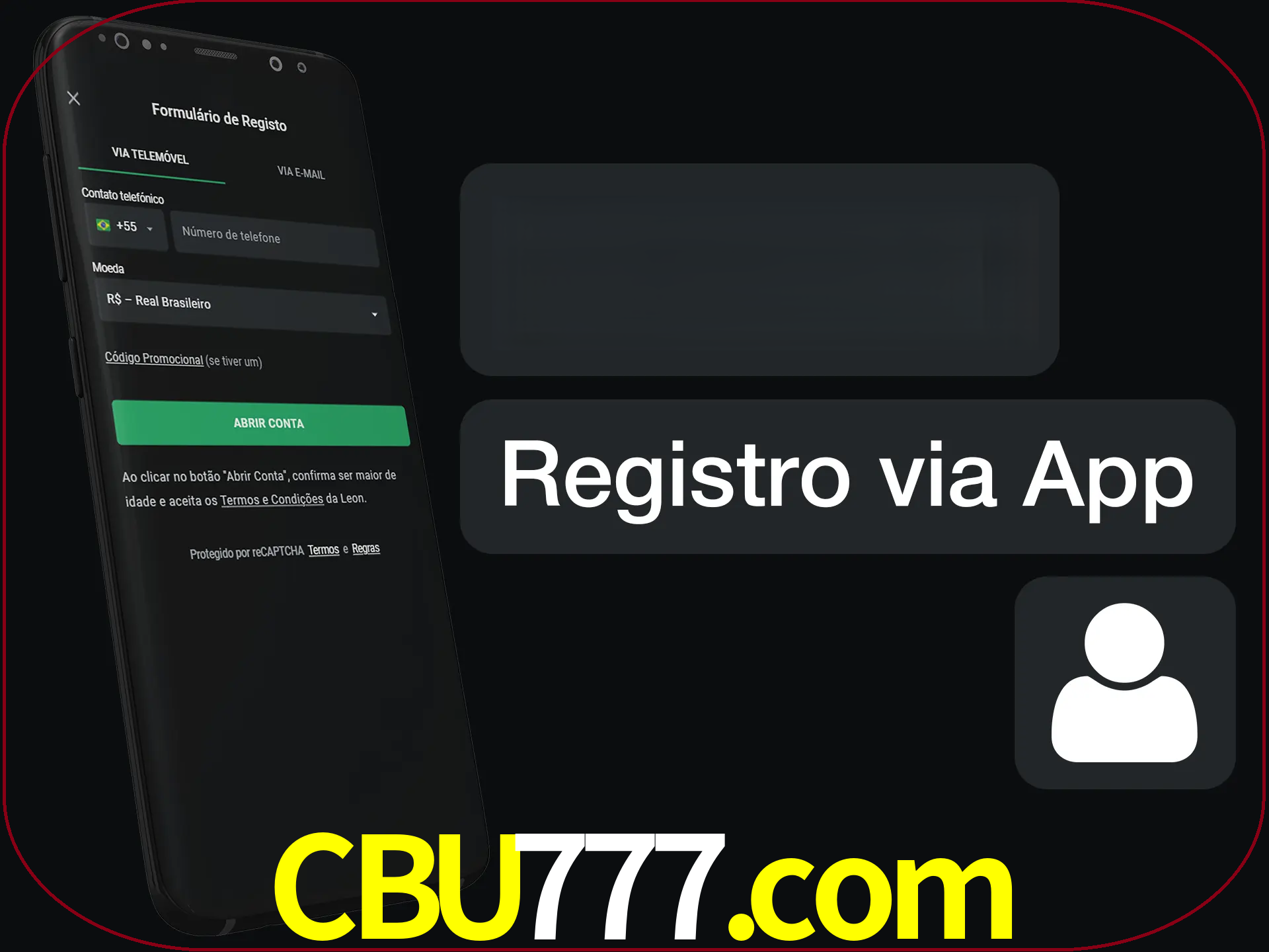Registre-se com duas etapas usando o aplicativo.