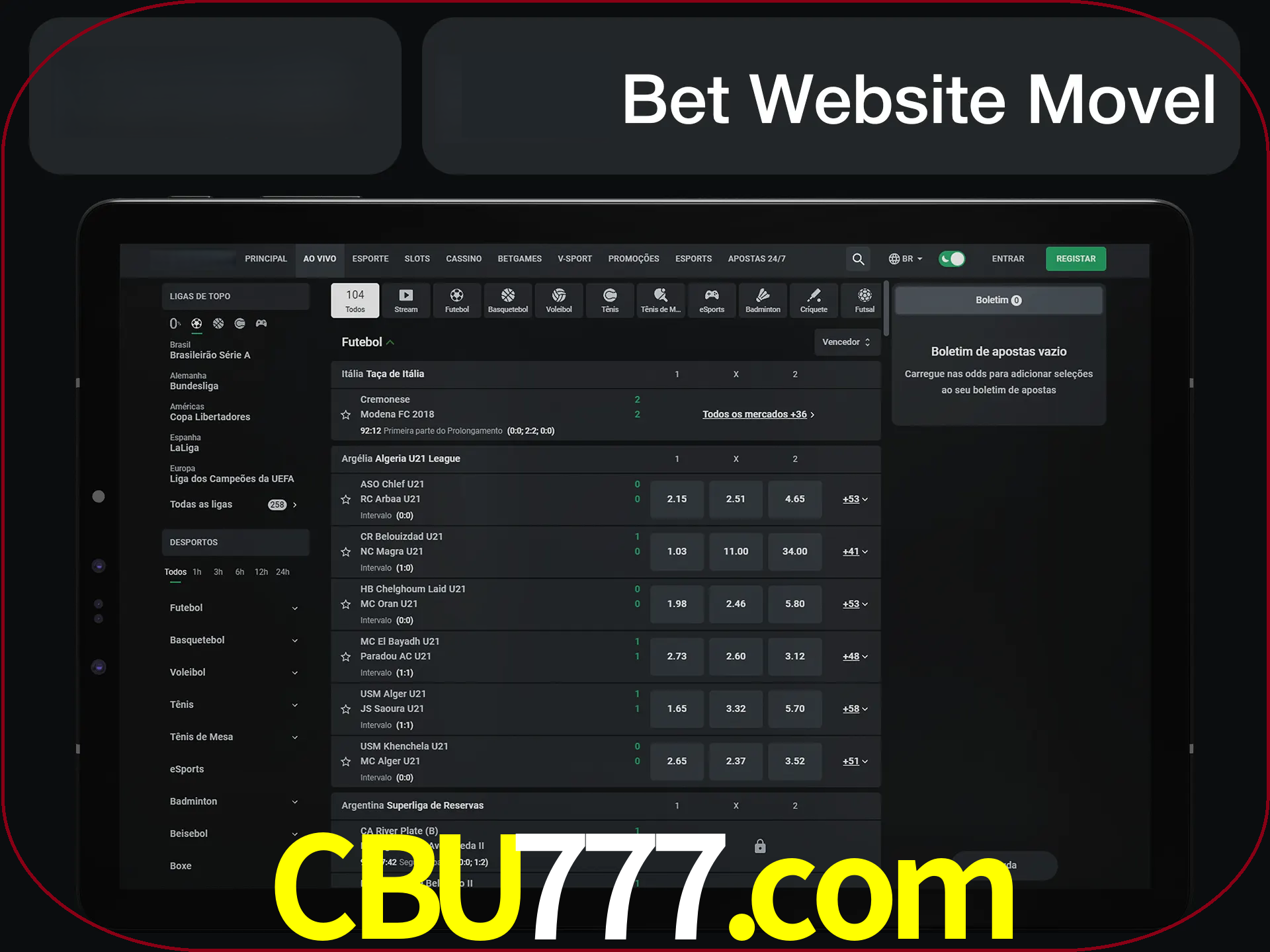 Use nosso website em qualquer dispositivo.